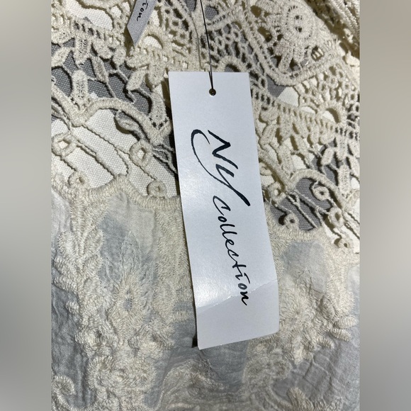 NY Collection Cream Crochet Cardigan - Picture 10 of 12